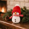 Finished Knitted Snowman Plush Doll Soft Knitting Yarn Crochet Ornament  Family Friends Gift