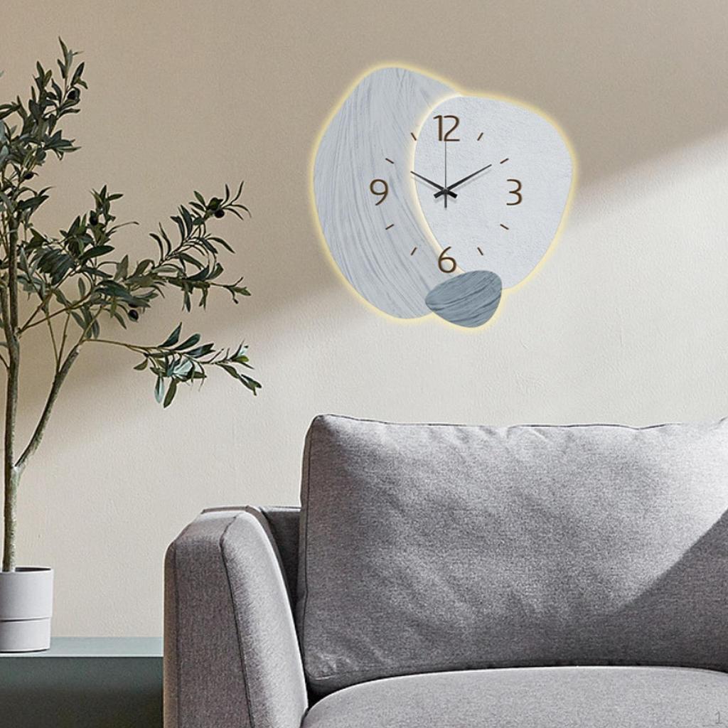 Wall Clock Decorative 3 Adjustable Lighting Simple Vintage Decoration Ornament for