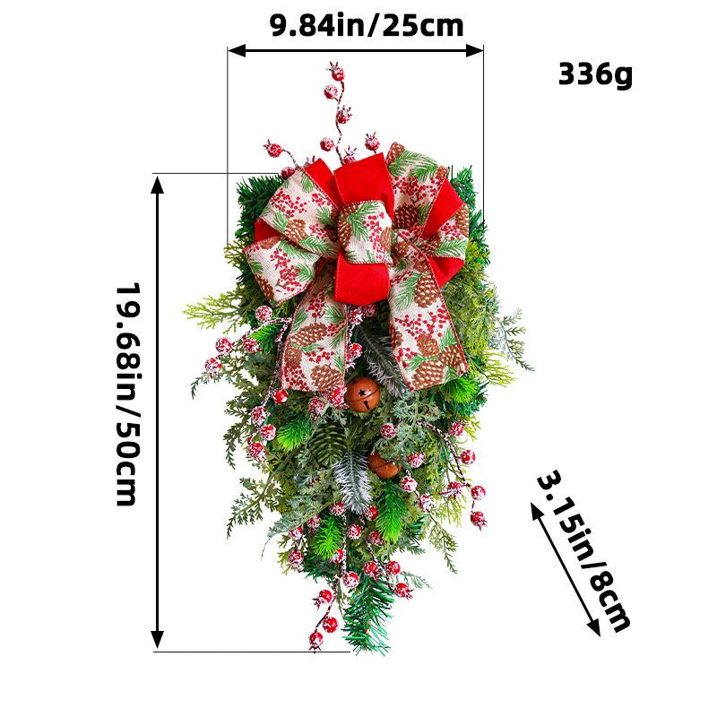 Christmas Bell Tree Red Berry Pine Needle Wreath For Fornt Door Hanging Door Window Ornaments Xmas Pendant Christmas Decoration