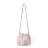 Trendy and Versatile Pleated Texture Crossbody Bag with Niche Design, Candy Colored Magnetic Buckle Small Square Bag
