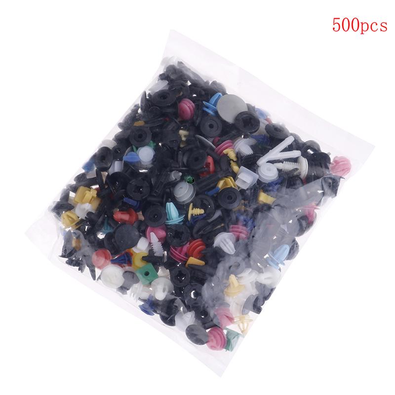 500Pcs Mixed Auto Car Fastener Clip Bumper Fender Trim Plastic Rivet Door Panel