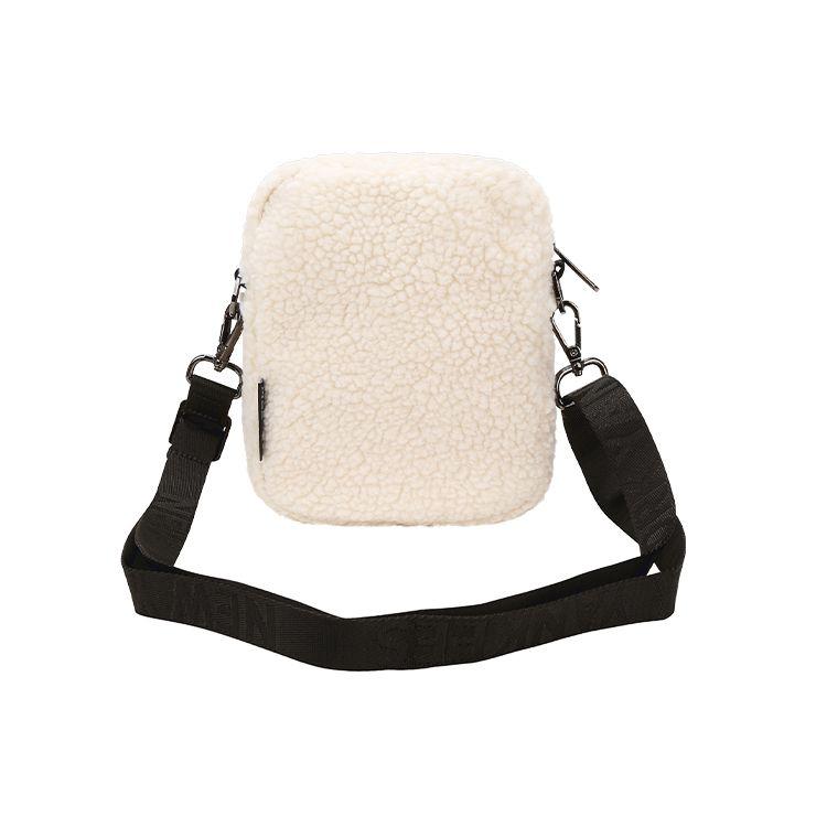 MLB New York Yankees Fleece Wool Mini Shoulder Crossbody Bag Women Bags White 32BGDF011-50I
