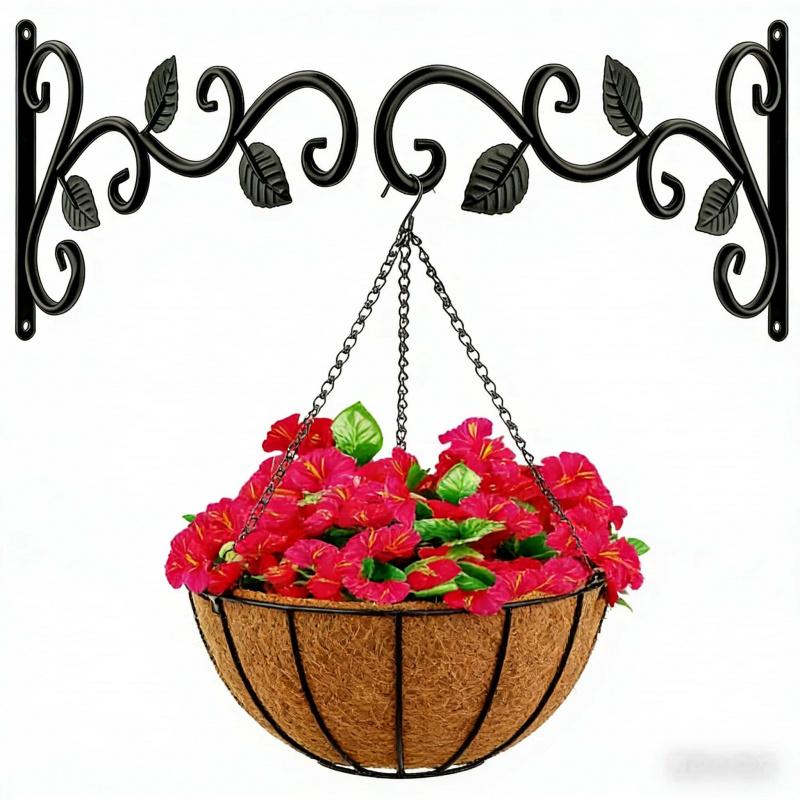 Iron Plant Hanging Rack2-4Personalized Indoor Outdoor Flower Pot Hanger Vintage Style Metal Hook Hanging Basket Wall Mount Rack