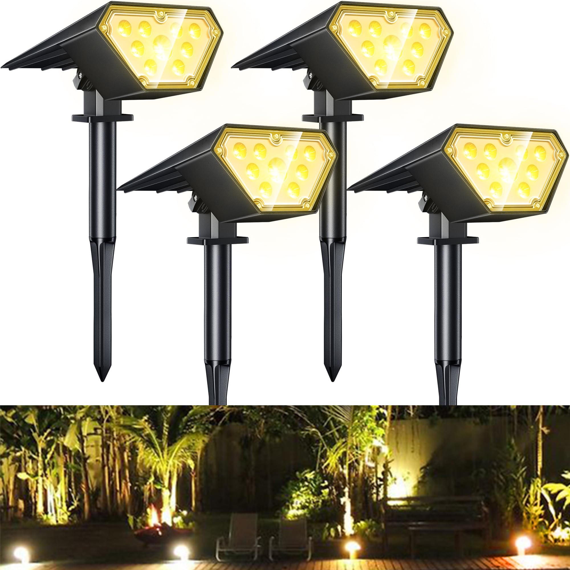

NFESOLAR Solar Garden Outdoor Solar Light with Light Automatic 2200mAh Large IP67 Security and Disaster Automatic On at Night and Automatic Off during
