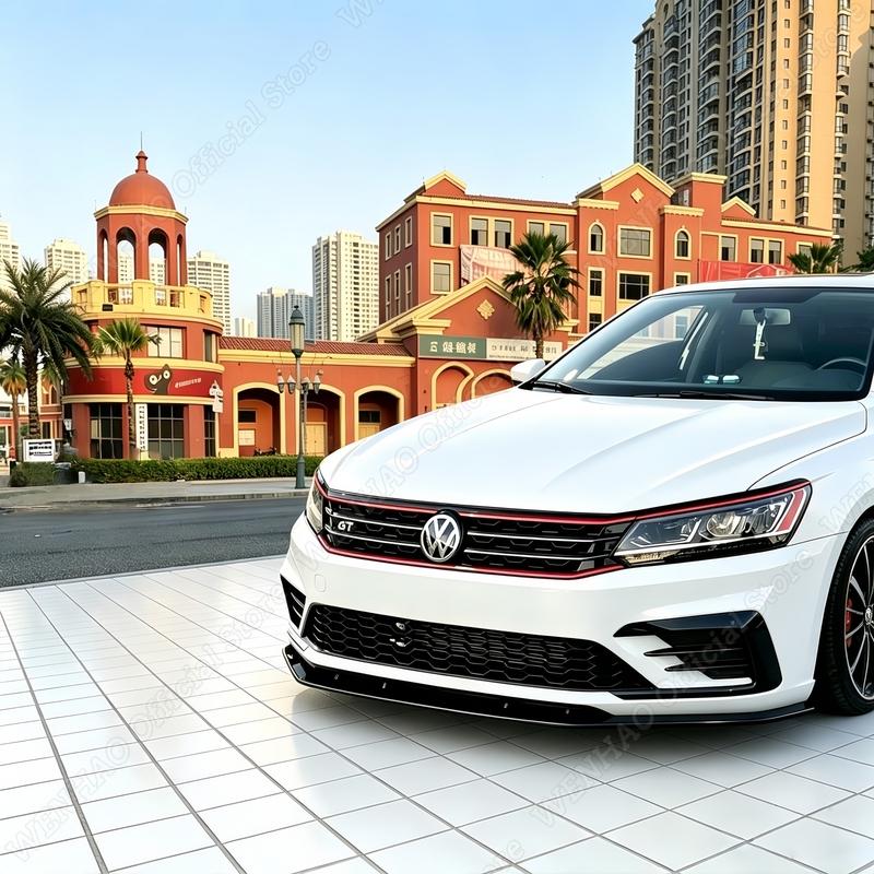 3Pcs ABS Gloss Black Car Front Bumper Lip Splitter For Volkswagen VW Passat GT B8 2018-2020 Accessories Tuning Body Kits