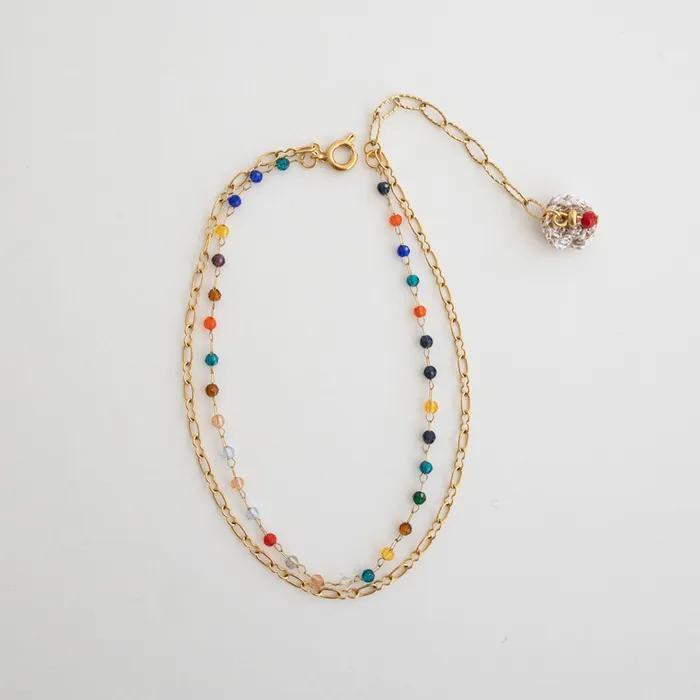 [2way] Colorful double chain surgical bracelet/anklet