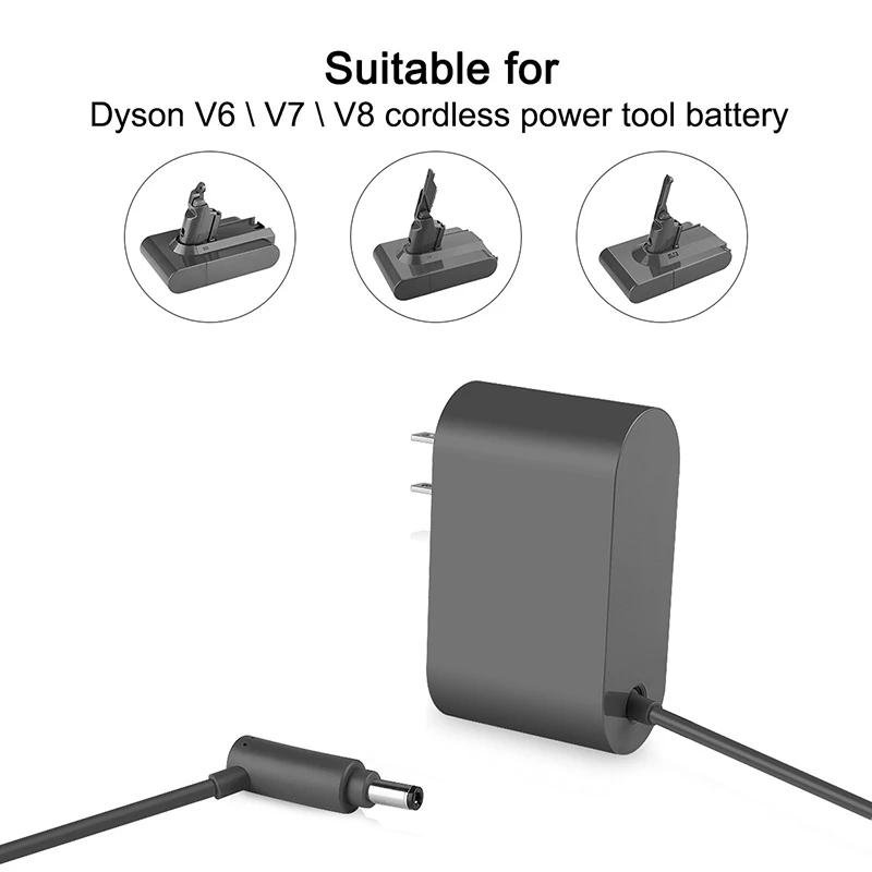 מטען לשואב אבק Dyson V10 V11 V15 SV12 SV15 V6 V7 V8 סדרת DC קו טעינה מתאם מתח לסוללה תקע אמריקאי אירופאי בריטי