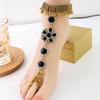 Retro Ethnic Geometric Water Drop Anklet - Bohemian Style Round Foot Ornament