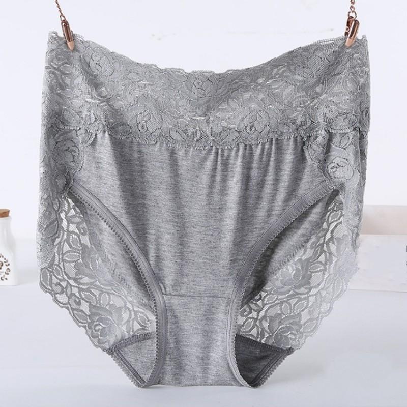 Large Size M-3XL Modal Panties High Waist Women Sexy Lace Underpants Female Briefs Underwear 11 Colors