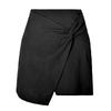 High-waisted Twisted Short Skirt New Solid Color Zipper Irregular Skirt for Summer