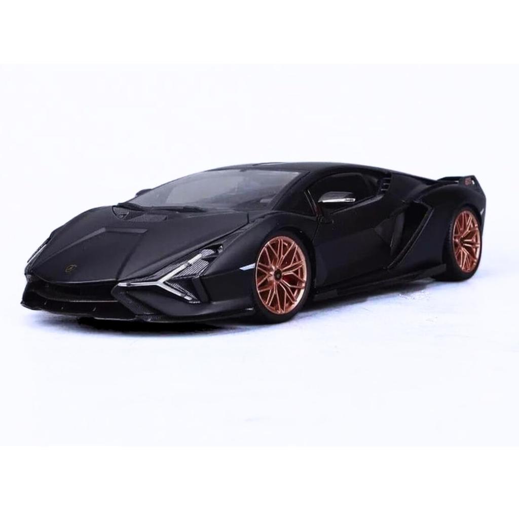 Bburago 1/18 Scale Lamborghini Sián FKP 37 Black (Special Color Version, Not Catalog Included) / Diecast Model Car, Finished Product, 18-11046 BK(CN)