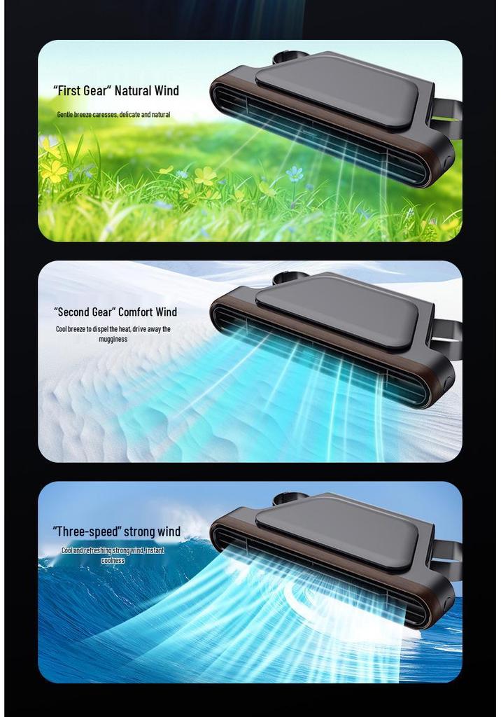 Car Seat Dual-Turbine USB Fan - Low-Noise New Car Aroma Gift