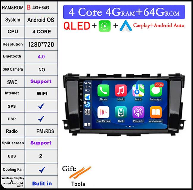 Android 14 For Nissan Teana 3 Altima 5 L33 2013-2020 Car GPS Radio Multimedia Video Player GPS Navigation