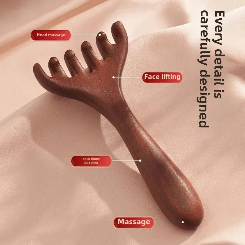 Six-Claw Massage Comb Deer Antler Scraping Massager Whole Body Scalp Promote Blood Circulation Relaxation Body Tool