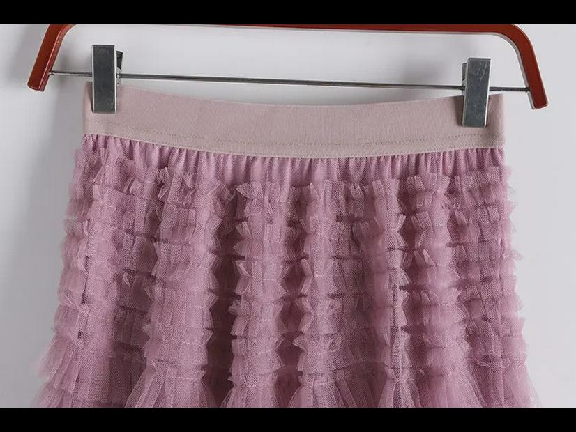 Spring & Autumn 2023 White Fairy Pleated Gauze Skirt for Women