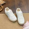 Thick-soled women's autumn new breathable and versatile mesh white shoes retro, light and casual