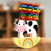 Children Wooden Toys Cows Animals Fun Stack High Balance Building Block Exercise Hand Eye Coordination Teaching Aids