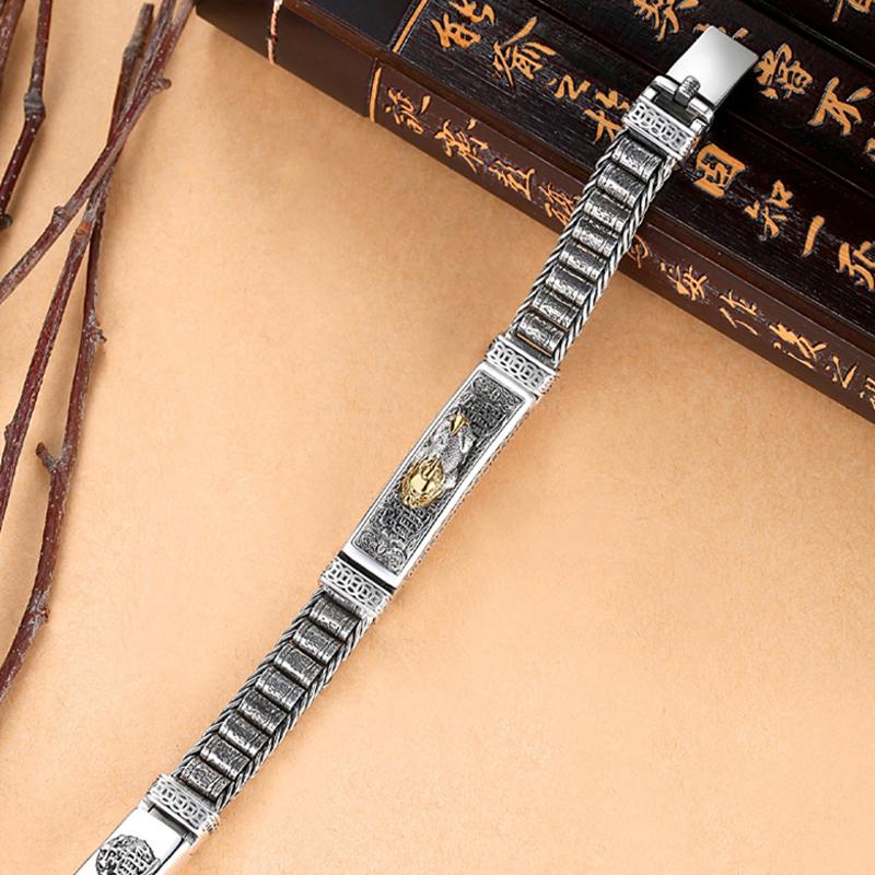 Trendy New Products Luck Blessing Brave Troops Passepartout Silver Bracelet Men Wealth Beads Ins Personality Trend