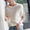 short for summer A8178 [FEISEDY] Women's T-shirt, stretchy, sleeves, slimming, commuting, comfortable, thin, elastic, top, casual, cool, summer,