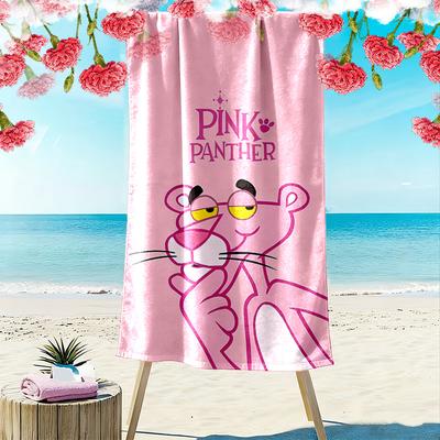 Pink Panther Print Strandtuch, Großes Weiches Schnelltrocknendes Handtuch für Strand Camping Schwimmen
