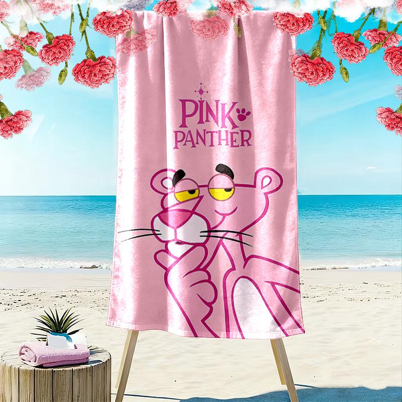 Pink Panther Print Beach Towel, Large Soft Quick Dry Towel for Beach Camping Swimming