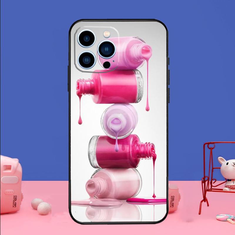 Beautiful Nail Polish Enamel Color Phone Case For iPhone 17 16 14 13 12 11 15 Pro Max mini 15 16 Plus 16e 17 Air Bumper Cover