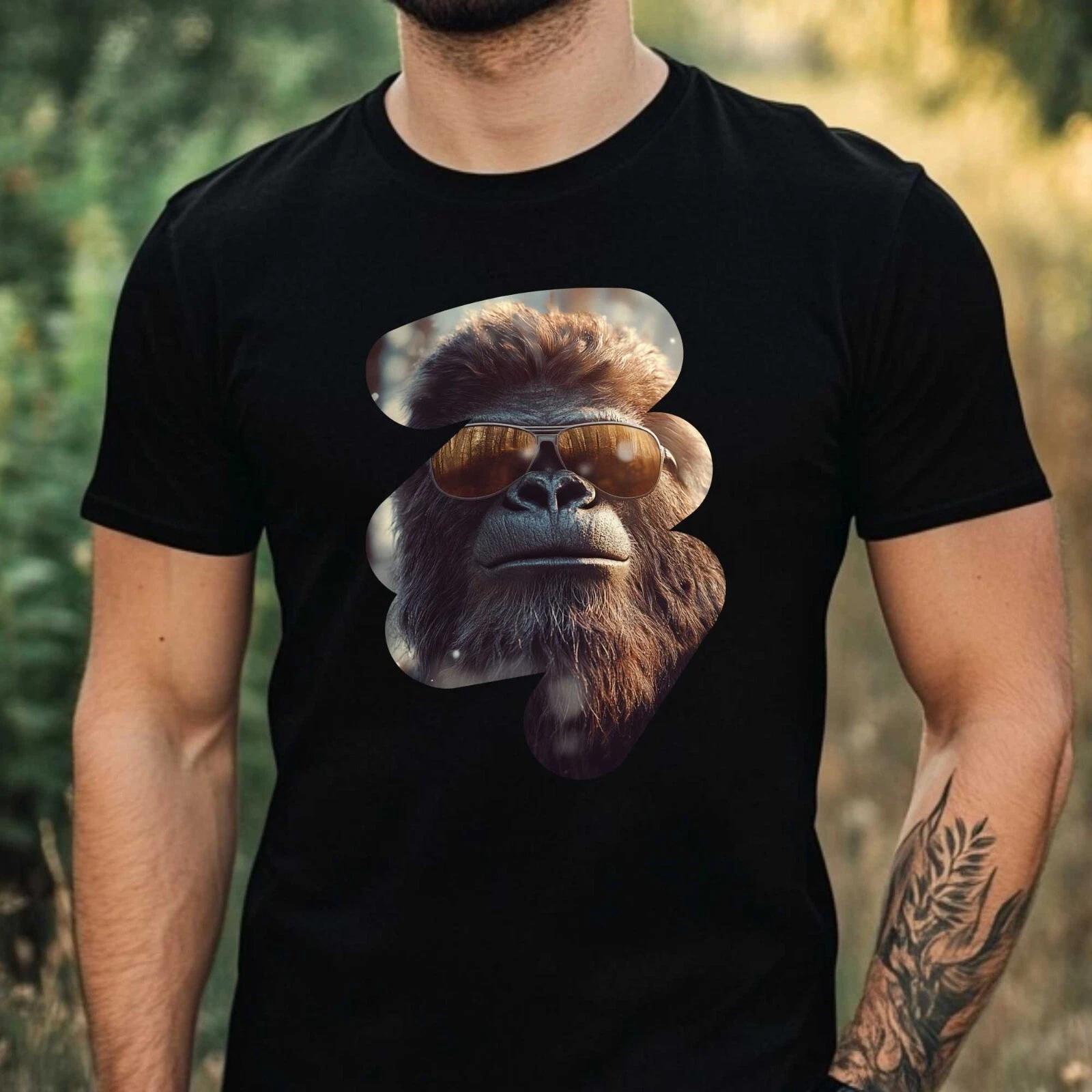 T-Shirt Herren Bigfoot mit Sonnenbrille Motiv Baumwolle Größe XS bis 5XL L