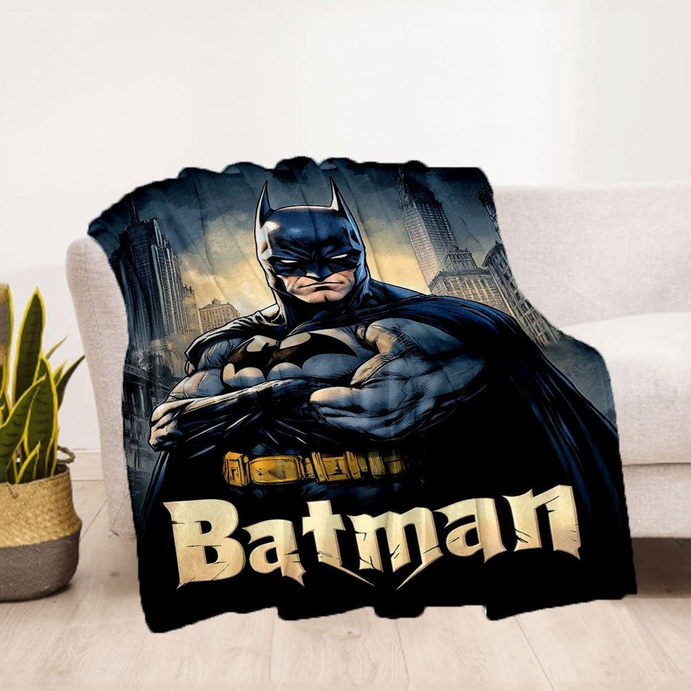 Batman Poster Wall Art DecorBlanket Flannel Throw Blanket for Sofa, Bed, Travel, Camping, Office