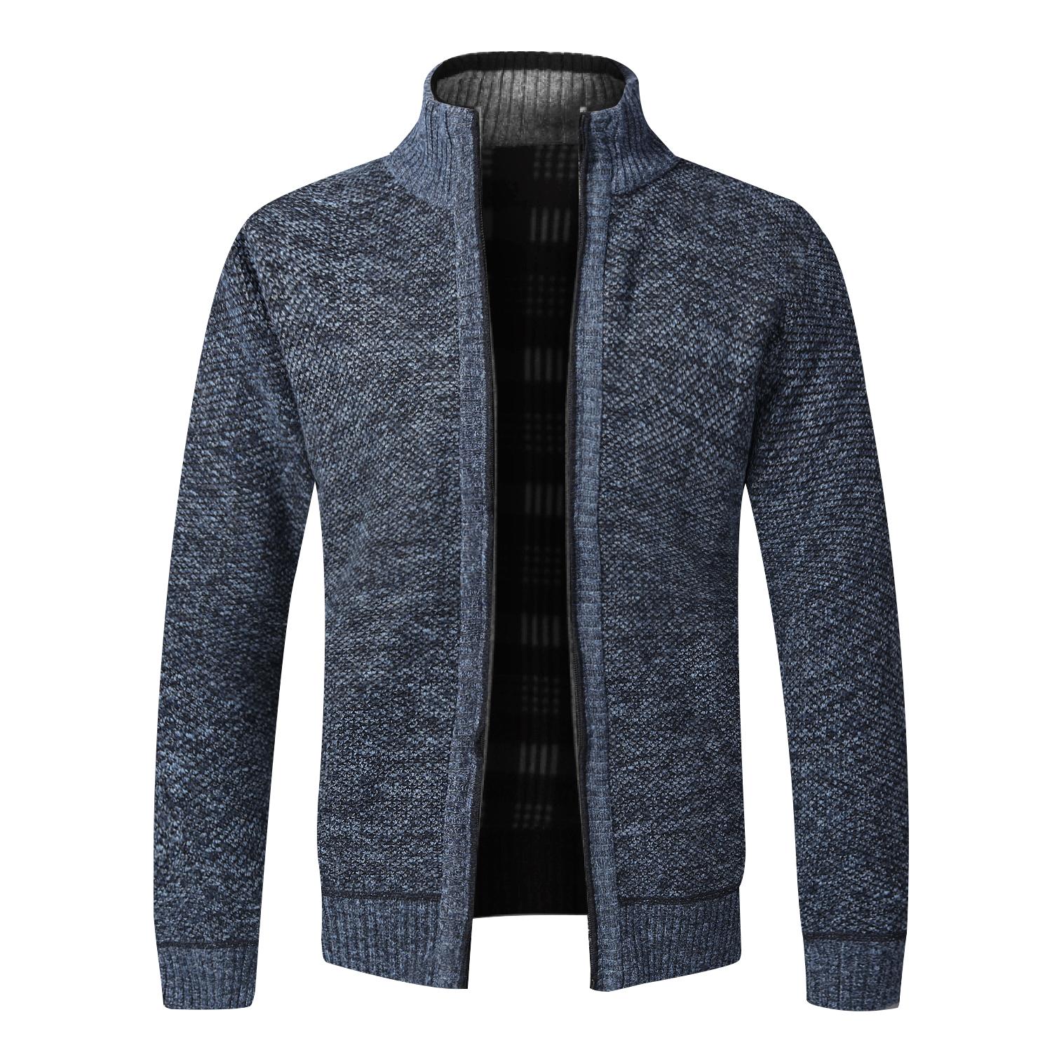 

Осень-зима Теплый кардиган Мужские флисовые свитера Куртки на молнии Slim Fit Роскошный брендовый трикотажный свитер Пальто Американский Джерси Asian Size M