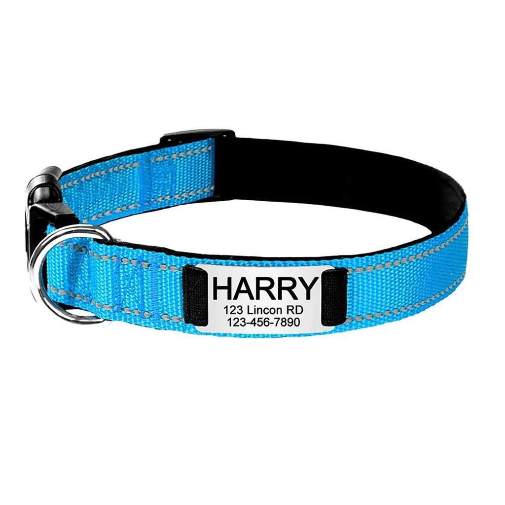 Personalizovaný obojek pro psa s vlastním vyšíváním jména vašeho mazlíčka a telefonního čísla