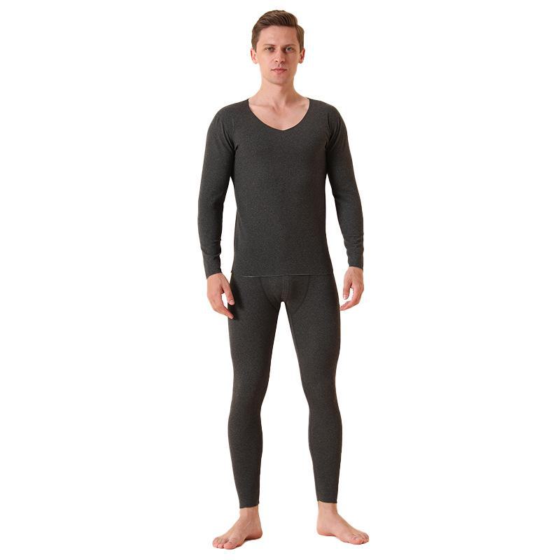 Herr German Velvet Termounderkläder och Pyjamas Set - Höst/Vinter Underställströja och Byxor, Plus Sammetstjocklek