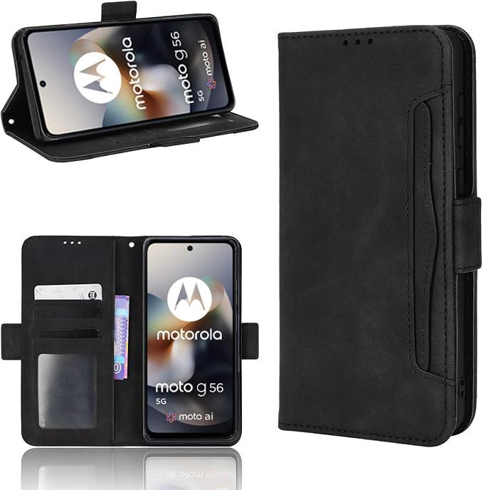 Flip Case for Motorola Moto G56 5G, Card Slot, Black