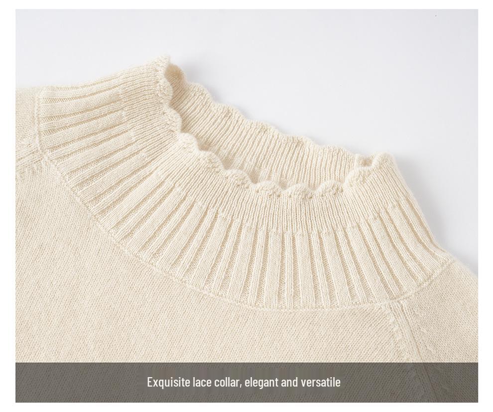 Women's 100% Cashmere Half-High Collar Sweater - Autumn/Winter Loose Knit Pullover