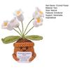 Emotional Support Crochet Flower Handmade Small Potted Lily of The Valley with Affirmation Card Inspirational Knitted Flower Gifts