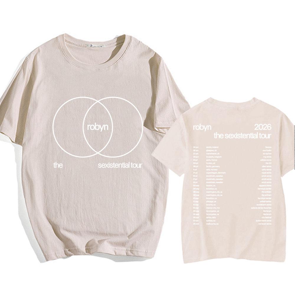 Robyn The Sexistential Tour 2026 T-shirt Summer Short Sleeve Cotton Male Tshirts O-neck Fashion Loose Men//Women Tee Print Merch