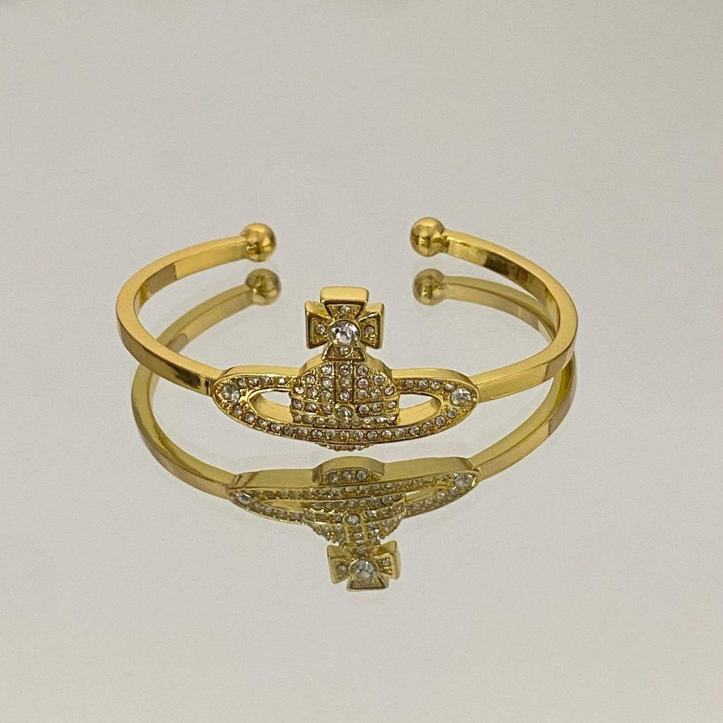 Westwood Saturn Choker Necklace: High Version, Medium Size, Women's 10MM Beads, Logo Clasp.