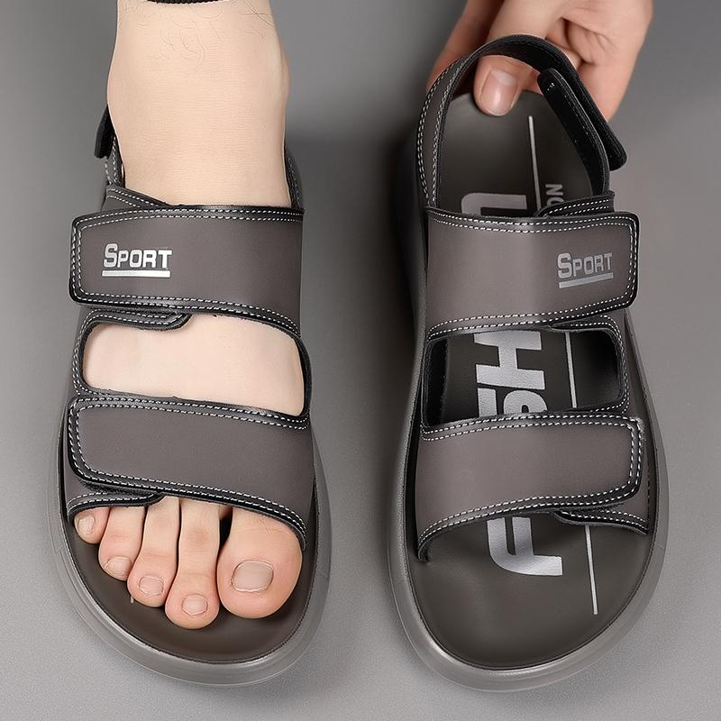 Fashion Summer Breathable Men Flat Bottomed Soft Quality Fashionable Leisure Sandals Men's Ventilation Non-slip Seaside Outdoor Sandals
