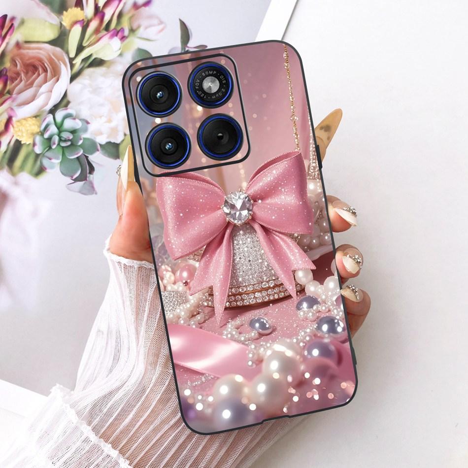 For Motorola Edge 70 Cute Flower Butterfly Cat Painted Case For Motorola Moto X70 Air Edge70 5G Black Silicone Soft Phone Cases