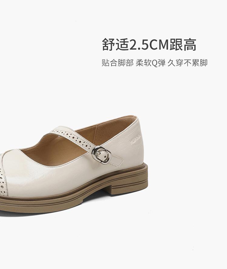 French Mary Jane shoes for women in spring 2026, retro style with a single buckle and shallow mouth small leather shoes, college style single shoes