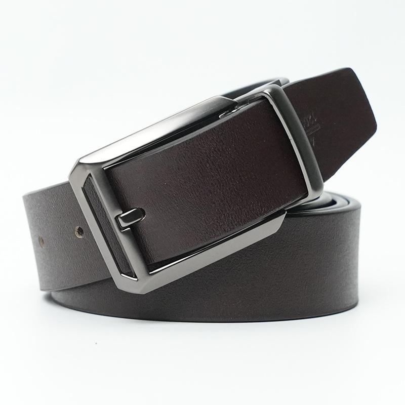New Men s Rotating Pin Buckle Belt Genuine Leather Cowhide Belt 130cm