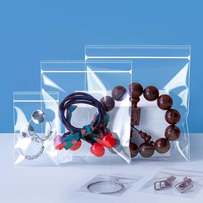 StoBag 100pcs Transparent Jewelry Packaging Bags PP Plastic Self-sealing Small Clear Earrings Bracelet Storage Reusable Pouches