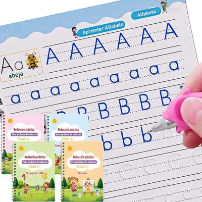 Spanish Magic Books Learning Lettering In Tracing Workbook English Reusable Notebooks for Children French Montessori Writing