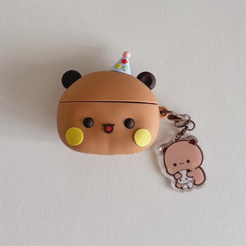 Cartoon little white brown bear cloth apple AirPods Pro for 1/1/1 generation wireless bluetooth headset cover anti-drop