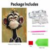 Stretched Frame Pearl Art Kit Cute Chimpanzee DIY Sparkling Bead Canvas Relaxing Hobby Gift for Craft Lovers Creative Home Decor Project