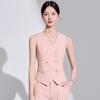 Women's High-End Pink Suit Set: 2025 Spring/Autumn Professional Vest for Management Workwear