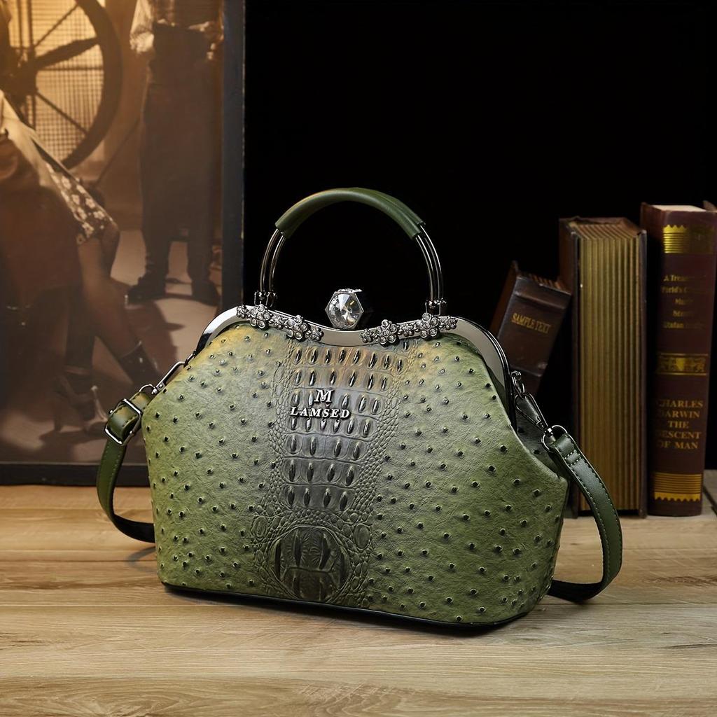2025 Luxury Women's Soft Leather Shoulder & Crossbody Bag with Ostrich Pattern