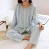 Women's Floral Print Pure Cotton Gauze Pajama Set - Spring/Summer Long Sleeve & Pants