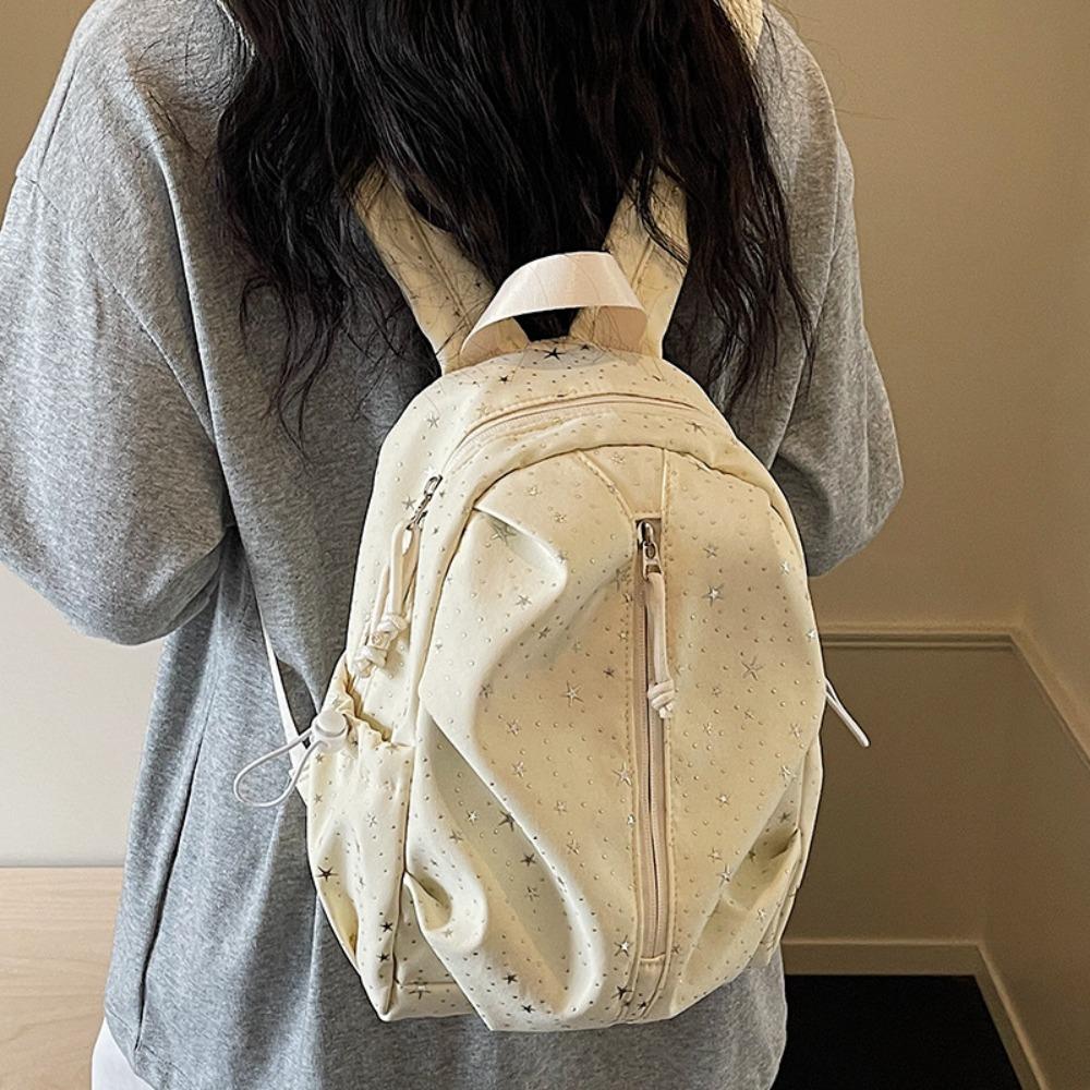 2026 New Trendy Versatile Backpack, Fashionable and Stylish, Large Capacity Travel Bag, Student Canvas Cute Star Backpack