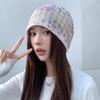 New Bohemian Style Knitted Hat for Women Stacked Hat  Face Showing Small and Versatile Hollow Lace Hat