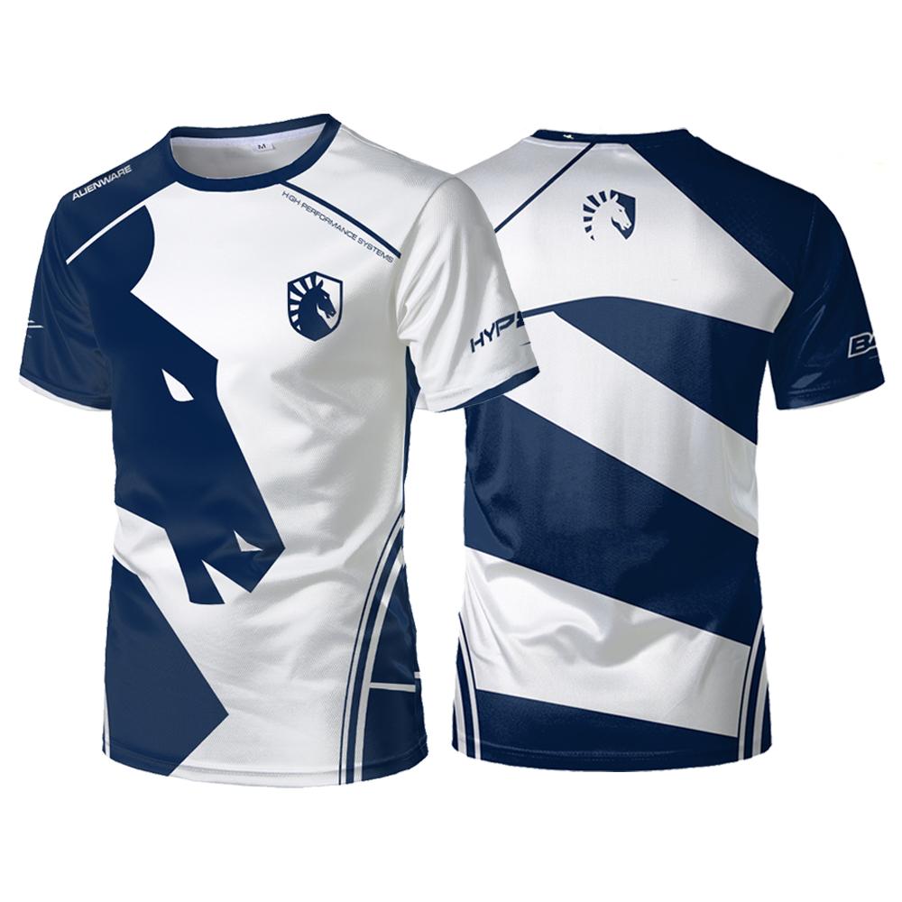 Liquid Team Team Uniforms CS:GO E-sports Competition Training Men's Sports T-shirts Breathable Casual Oversized Tops Tees
